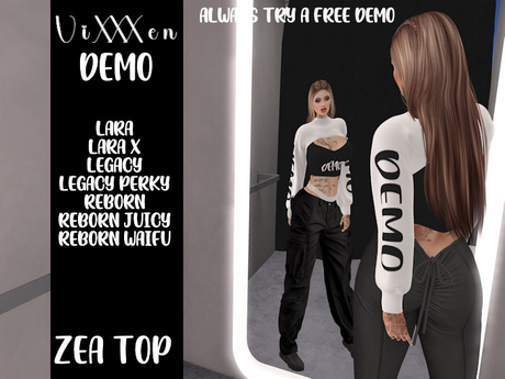 Second Life Marketplace - [ViXXXen] Zea Top - Demo